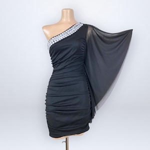 Black Angel Sleeve Dress - Etsy