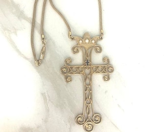 Sarah Coventry MAJESTIC CROSS Limited Edition Cross Necklace from 1977 * Vintage Sarah Coventry Necklace * Sarah Coventry Cross Necklace *