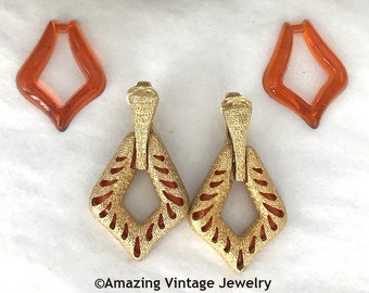 Sarah Coventry AUTUMN TRIO Earrings Set from 1979 * Vintage Sarah Coventry Earrings Set * Sarah Coventry Orange Earrings * Interchangable