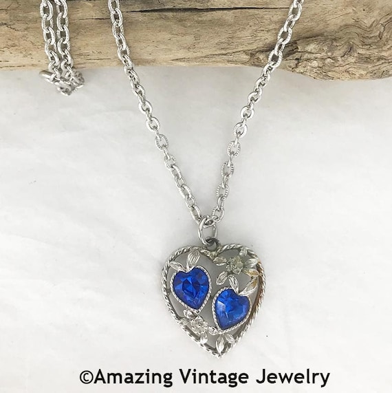 Sarah Coventry LOVE STORY Necklace from 1976   Sarah Coventry Birthstone Necklace   Love Story September    September Birthstone Necklace