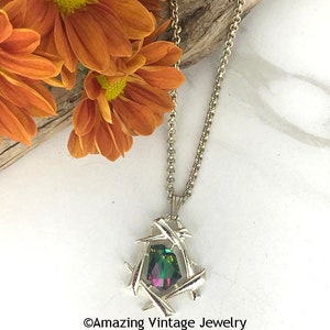 Sarah Coventry CHINESE MODERN Necklace from 1964 * Sarah Coventry Watermelon Stone Necklace * Vintage Sarah Coventry Necklace * Iridescent