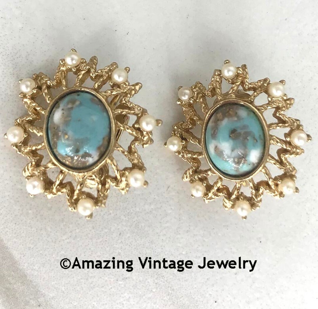 ◆VINTAGE HOLLYWOOD◆ Cloud Earrings VH2336EA001M Vintage Golden Clouds Stud Earrings | J23 - Etsy