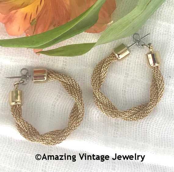 Sarah Coventry GOLDEN BRAIDS Earrings from 1976 *… - image 1