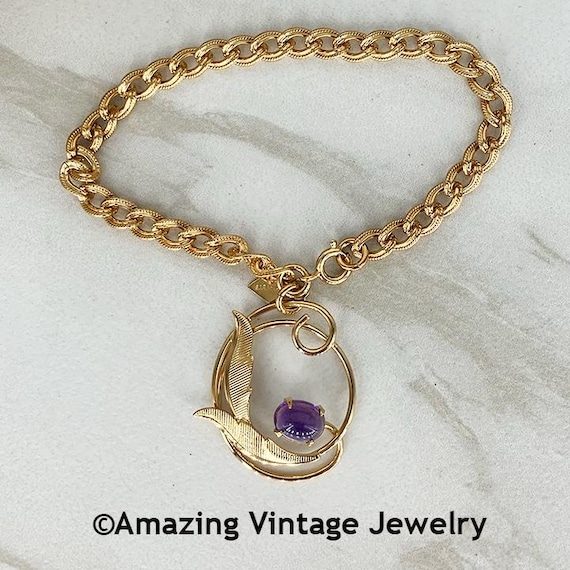 Sarah Coventry AMETHYST OVAL Bracelet from 1972 * Lady Coventry Bracelet * Sarah Coventry Purple Bracelet * Vintage Sarah Coventry Bracelet