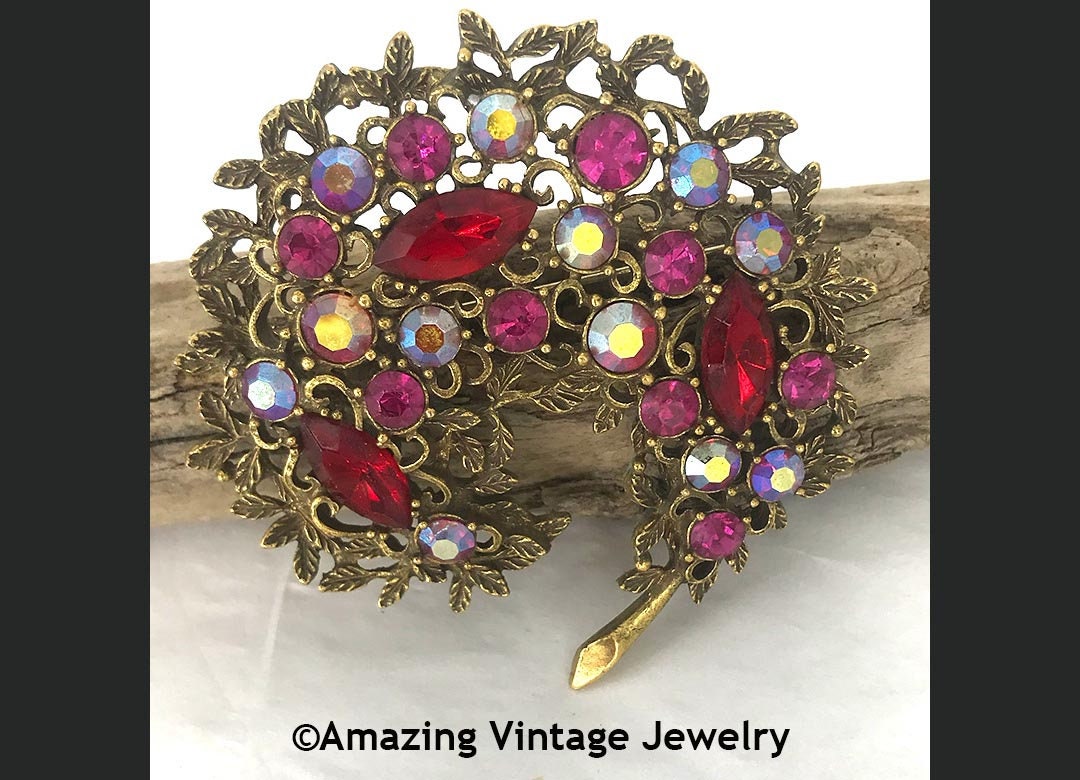 Emmons Red Brooch - Etsy