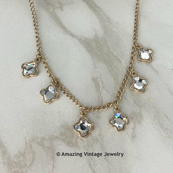 Sarah Coventry RAIN FLOWER Necklace * 1975 Vintage Sarah Coventry Necklace Sarah Coventry Charm Necklace Sarah Coventry Rainflower Necklace