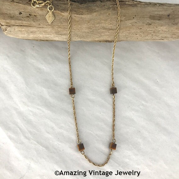 Sarah Coventry GENUINE TIGER EYE Necklace from 19… - image 5