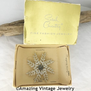 Sarah Coventry EVENING SNOWFLAKE Pin from 1963 * Vintage Sarah Coventry Pin * Sarah Coventry in Original Box * Sarah Coventry Rhinestone Pin