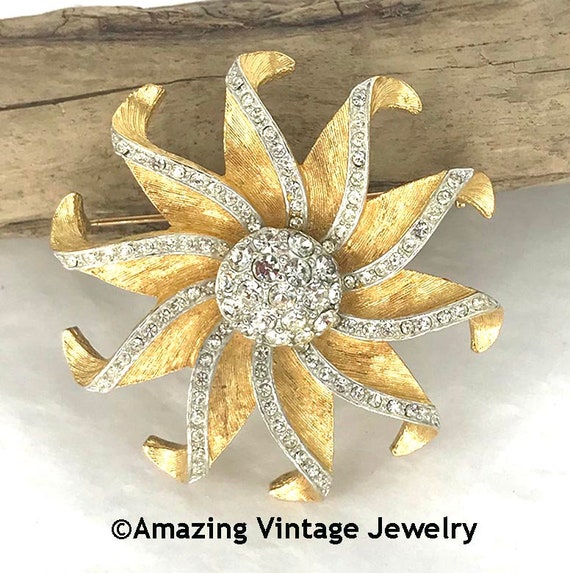 GOLDEN ICE STARBURST Hostess Pin * Sarah Coventry… - image 2