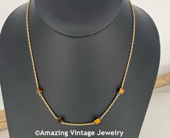 Sarah Coventry GENUINE TIGER EYE Necklace from 19… - image 2