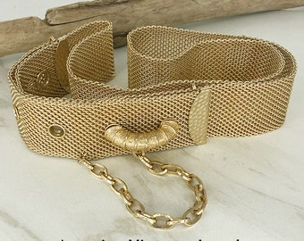 Whiting and Davis Gold Tone Mesh Belt 36