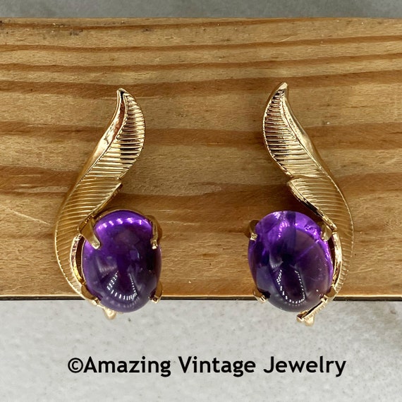 Sarah Coventry AMETHYST OVAL Earrings from 1972 *… - image 2