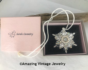 Vintage Sarah Coventry Silver Pearl and Rhinestone Pin * New Sarah Coventry Lifestyle Brands Da Vinci from 2002 * Vintage Sarah Coventry Pin