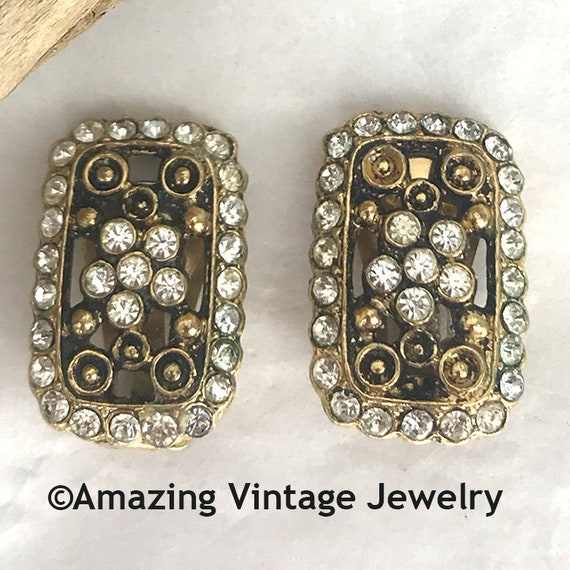 Sarah Coventry QUEEN VICTORIA Earrings * Vintage Earrings from 1950 * Sarah Coventry Rhinestone Earrings Vintage Sarah Coventry Earrings