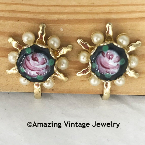 Sarah Coventry EVENING ROSE Earrings from 1951 * … - image 1