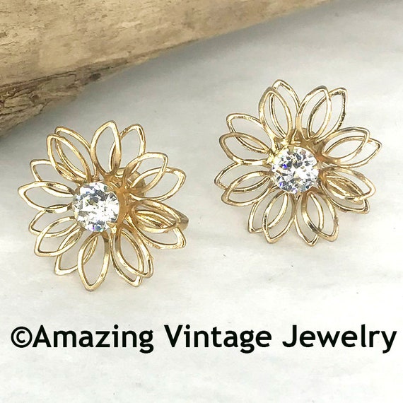 ENCHANTMENT Earrings * Sarah Coventry from 1953 * Unmarked Vintage Sarah Coventry Earrings * Sarah Coventry Rhinestone Earrings *