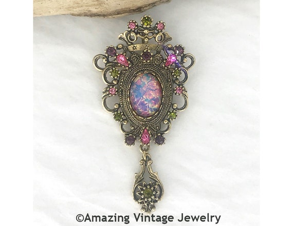 Sarah Coventry CONTESSA Pin from 1974 * Sarah Coventry VICTORIAN Pin * Vintage Sarah Coventry Pin * Sarah Coventry Opal Pin *