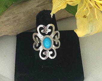 Sarah Coventry MOON CLOUD Ring from 1974 * Vintage Sarah Coventry Ring * Sarah Coventry Turquoise Ring * Turquoise and Silver Ring