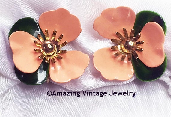 Sarah Coventry TAHITIAN FLOWER Earrings from 1969… - image 2