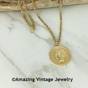 Sarah Coventry GOLDEN COIN Necklace * 1975 Vintage Sarah Coventry Necklace * Sarah Coventry Coin Necklace * Vintage Sarah Coventry Gold Coin