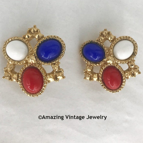 Sarah Coventry AMERICANA Earrings  from 1971 * Vin
