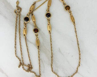 Sarah Coventry PREMIER Necklace from 1977 * Vintage Sarah Cov Gold and Brown Necklace * Tiger Eye