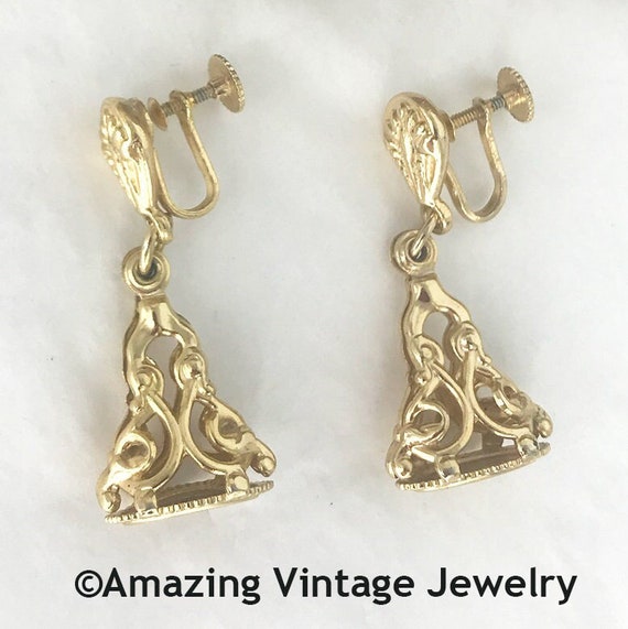 Sarah Coventry GOLDEN BELL Earrings from 1950 * Vintage Sarah Coventry Earrings* Unmarked Sarah Coventry * Sarah Coventry Screwback Earrings