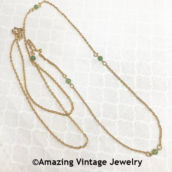 Sarah Coventry GENUINE JADE Necklace from 1976  *… - image 2