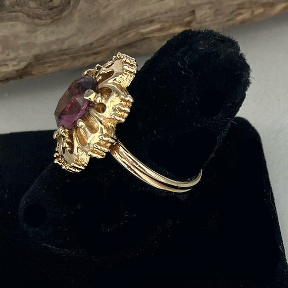 Sarah Coventry Purple Rhinestone Ring * Vintage S… - image 2