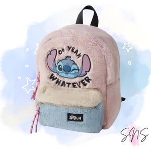 Mochila de Stitch – Preciosa mochila de peluche de Lilo y Stitch – Mochila escolar de dibujos animados kawaii – Regalo para fans de Disney – Mochila de peluche para niños y adultos