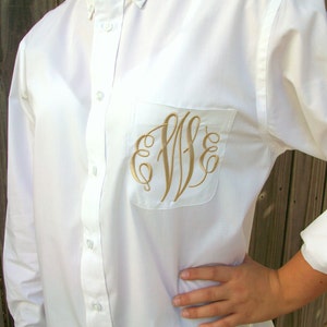 Monogrammed Button Down shirt, Bride or Bridesmaid, Wedding day party cover up