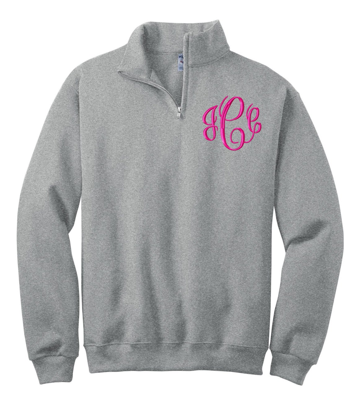 Monogrammed Quarter Zip Sweatshirt 9 Colors to Choose From Etsy