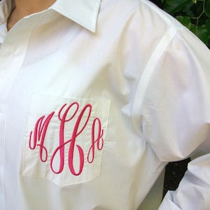 Monogrammed Button Down shirt, Bride or Bridesmaid, Wedding day party cover up