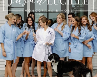 Women's Monogrammed Waffle Robe, 14 colors to choose from, personalized spa wedding party, bridesmaid robe, bride robe