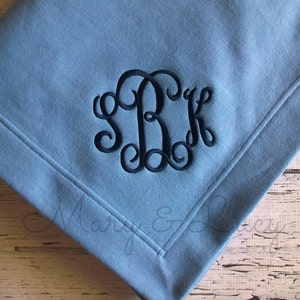 Monogrammed Stadium Blanket, Sweatshirt blanket, custom monogram, personalized throw blanket