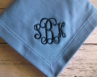 Monogrammed Stadium Blanket, Sweatshirt blanket, custom monogram, personalized throw blanket, graduation gift