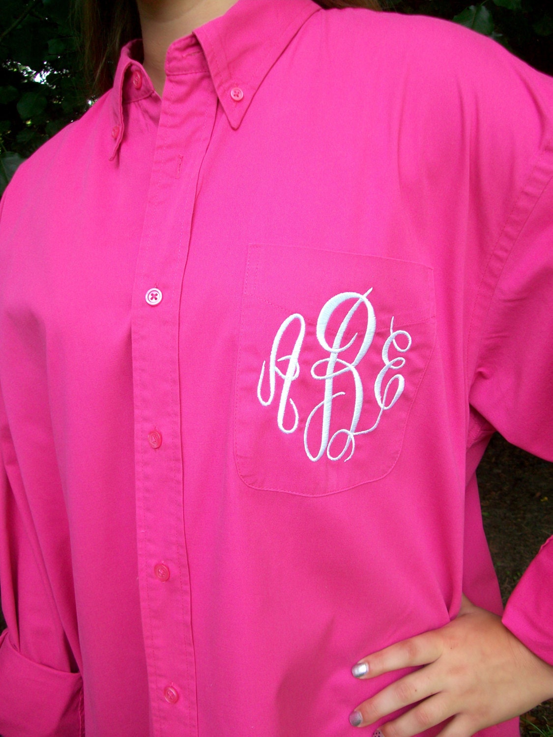 Monogrammed Button Down Shirt Bride or Bridesmaid 28 Colors Etsy