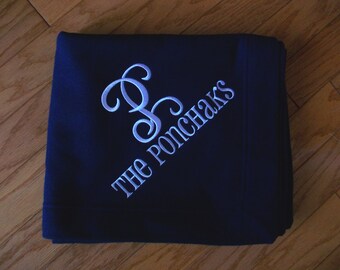 Monogrammed Stadium Blanket, Sweatshirt blanket, custom monogram, personalized throw blanket