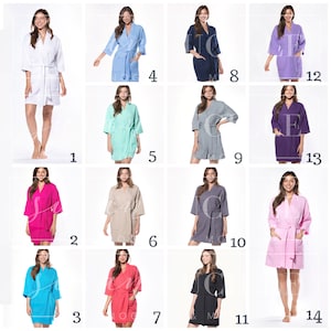 Women's Monogrammed Waffle Robe, 14 colors to choose from, personalized spa wedding party, bridesmaid robe image 3