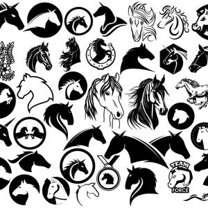 Pferd SVG-Bundle, Pferd SVG, Pferdeherz SVG, Pferdevektor, Pferdekopf SVG, Pferdesilhouette, Pferd Clipart, SVG-Dateien für Cricut, Tierdesign, SVG, PNG