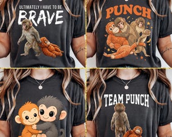 Funny Monkey Punch PNG Bundle, Team Punch Shirt Graphic (Digital Download)