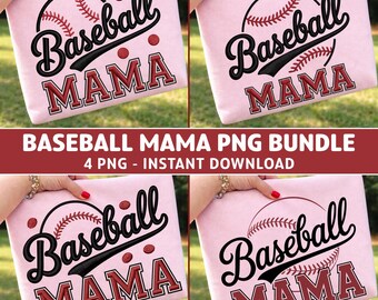 Baseball Mama PNG Bundle, Game Day Shirt Design, Sports Mom Clipart (Instant Download)