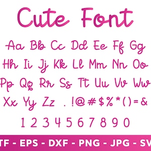 Kitty Font SVG, Cute Script Alphabet (Digital Files) image 2