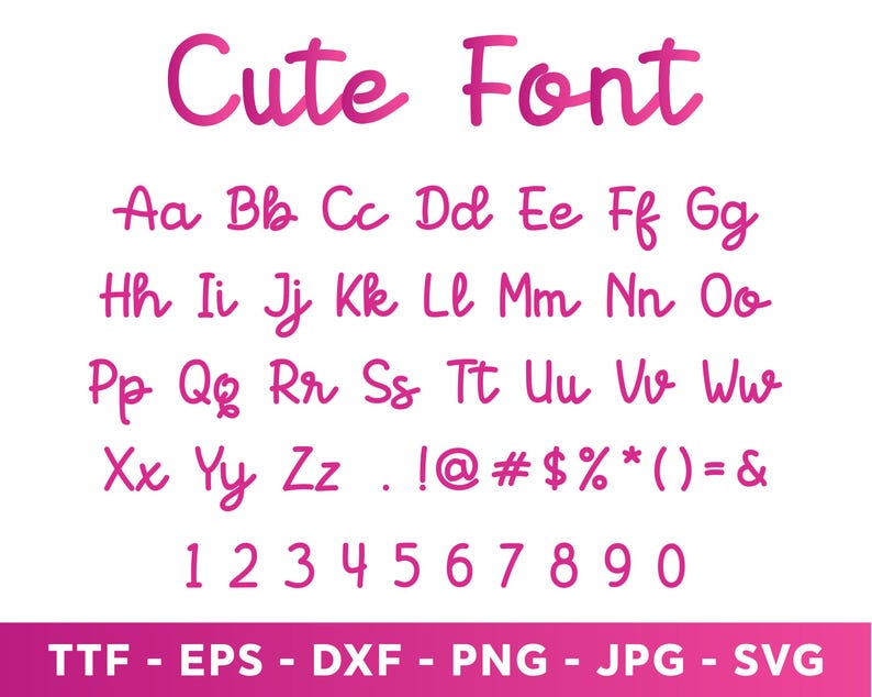 Kitty Font SVG, Cute Script Alphabet (Digital Files) image 2
