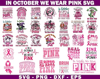 Breast Cancer Awareness SVG Bundle: Pink Ribbon Designs (Digital Download)