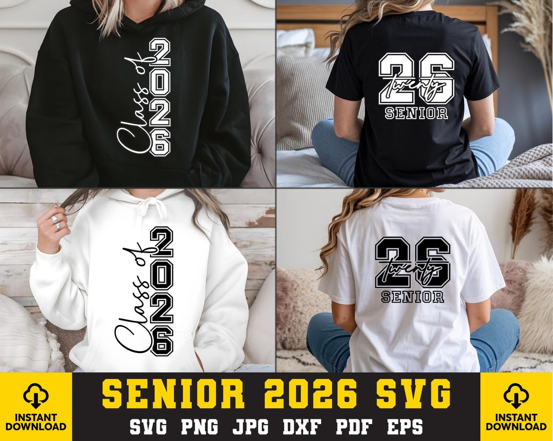 Senior Class 2026 SVG Bundle, Graduation Shirt Design (digital Download ...
