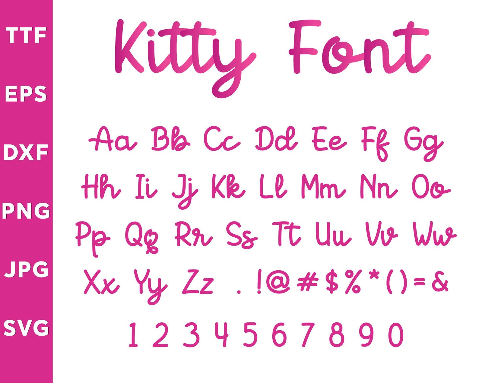 Kitty Font SVG, Cute Script Alphabet (digital Files) - Etsy