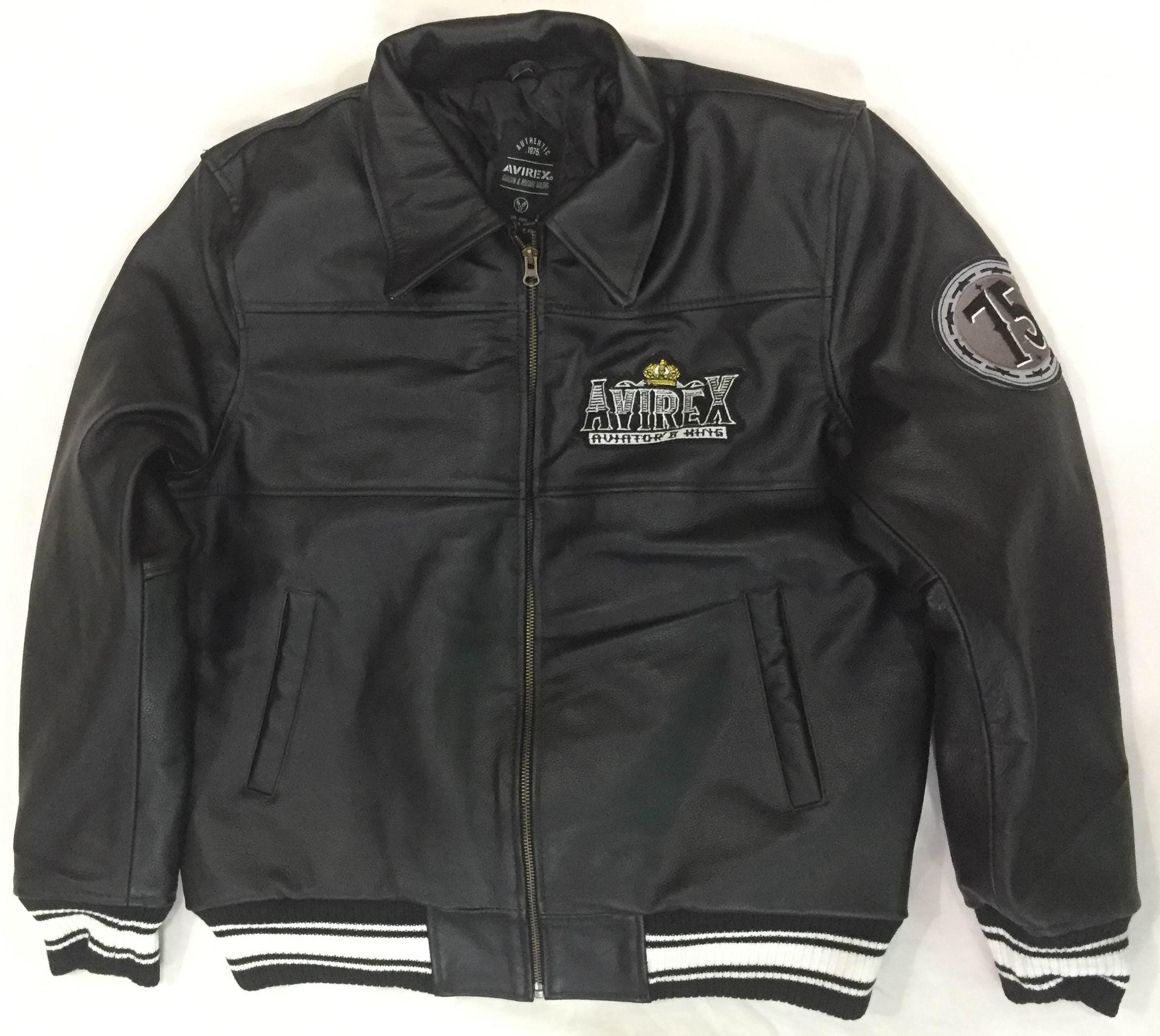 Vintage Avirex Leather Bomber Jacket: 75 Kings Aviator Flight Coat