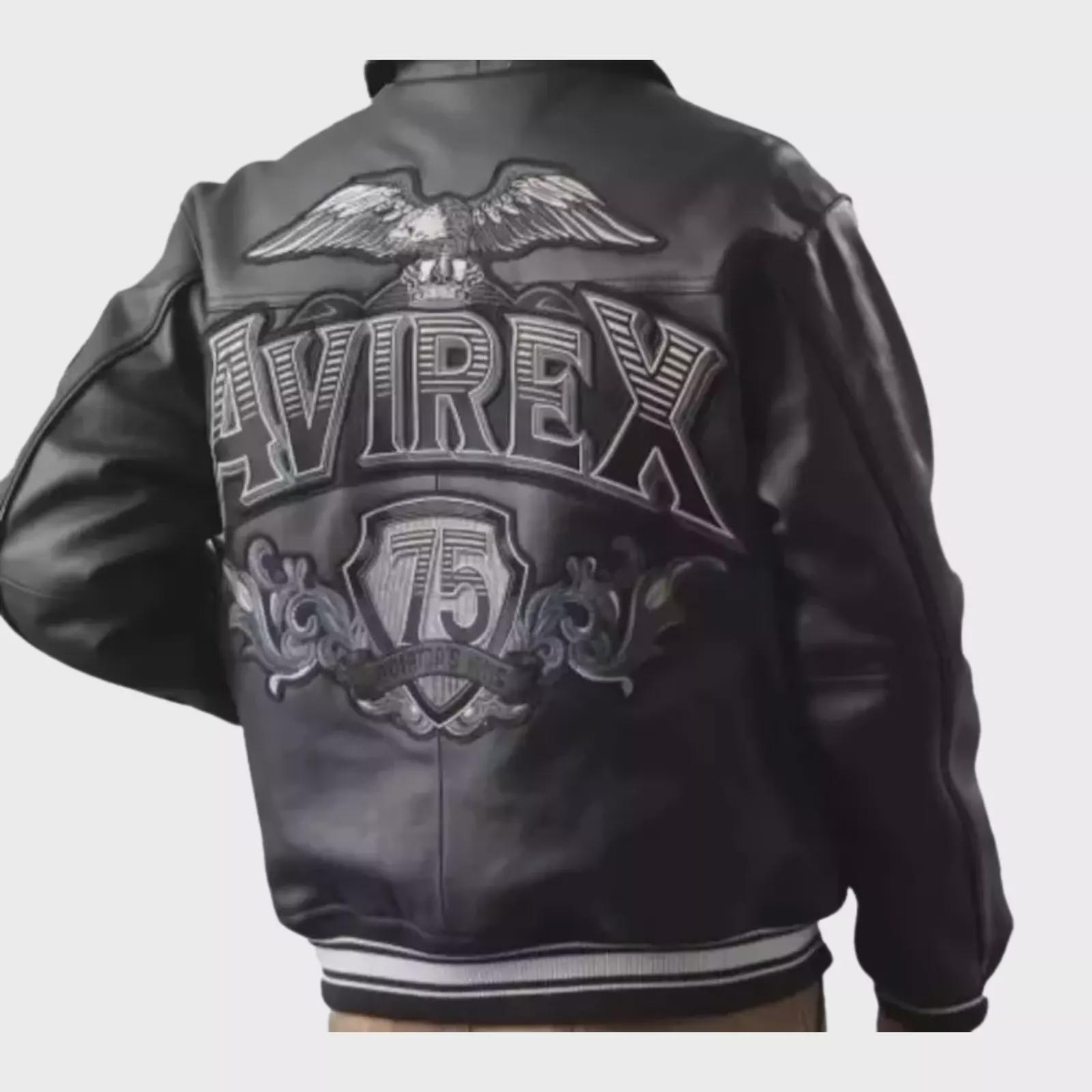 ジャケット・アウター AVIREX A-2 leather jacket flight jacket Vintage Avirex Leather Bomber Jacket: 75 Kings Aviator Flight Coat