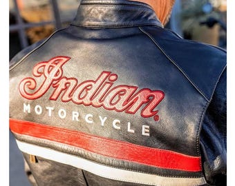 Men’s Indian Black Freeway Motorbike Jacket Real Cow Leather Motorcycle Jacket